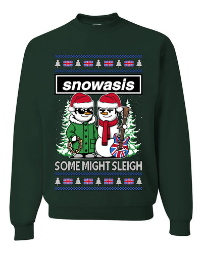 Snowasis English Rock Band Parody, Unisex Ugly Christmas Sweater, Crewneck Sweatshirts