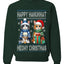 Happy Hanukkat Meowy Christmas, Unisex Ugly Christmas Sweater, Crewneck Sweatshirts