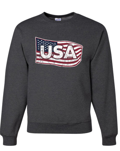 USA Winter Team Sports Fan Collection | USA Flowing Flag Sweater, Unisex Crewneck Sweatshirts