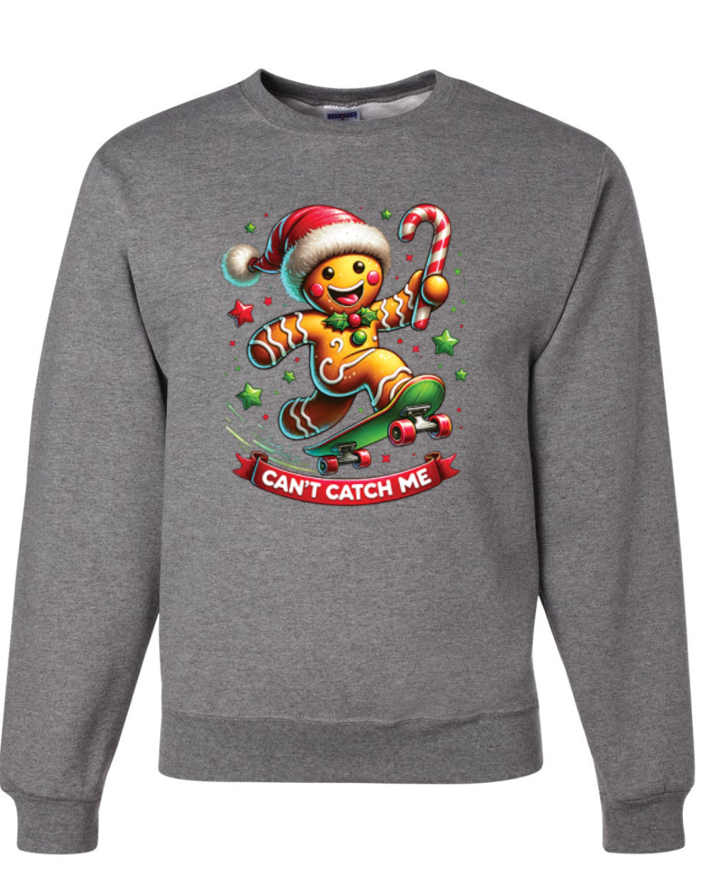 Can't Catch Me, Gingerbread Christmas Design, Unisex Christmas Sweater, Crewneck Sweatshirts
