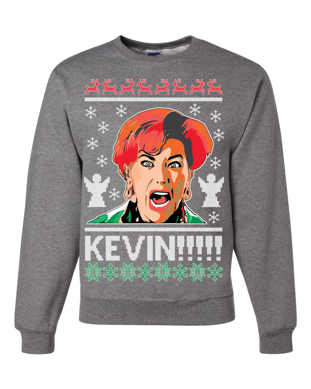Kevin's Mom Screaming Kevin!  Ugly Christmas Sweater Unisex Crewneck Sweatshirt