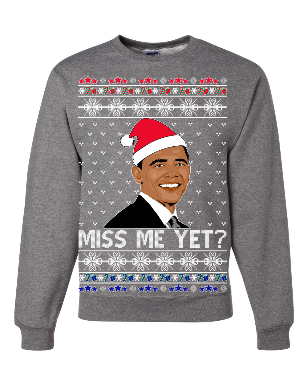 Miss Me Yet Obama Ugly Christmas Sweater Unisex Crewneck Sweatshirt