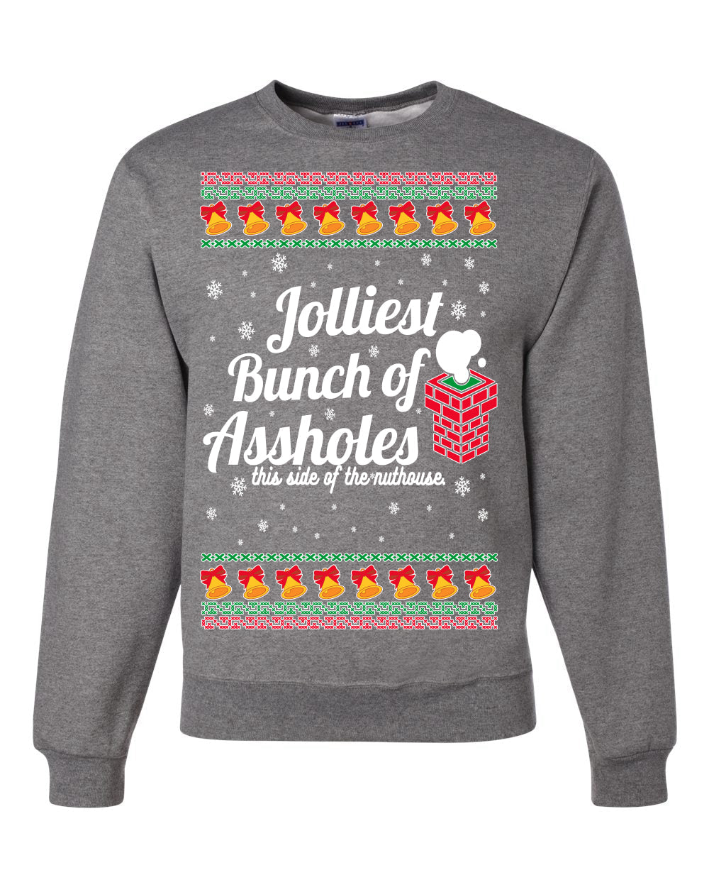 Jolliest Bunch of Assholes Xmas Movie Merry Ugly Christmas Sweater Unisex Crewneck Graphic Sweatshirt