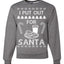 I Put Out For Santa Cookies And Milk White Ugly Christmas Sweater Unisex Crewneck Sweatshirt