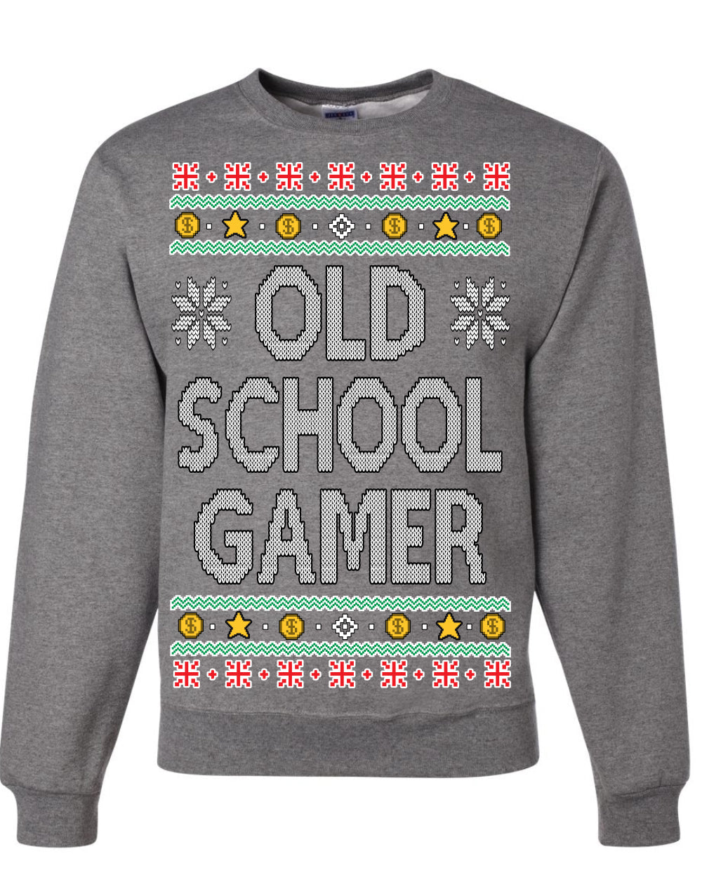 Classic Old School Gamer Video Game Fan Funny Ugly Christmas Sweater Crewneck Sweatshirt