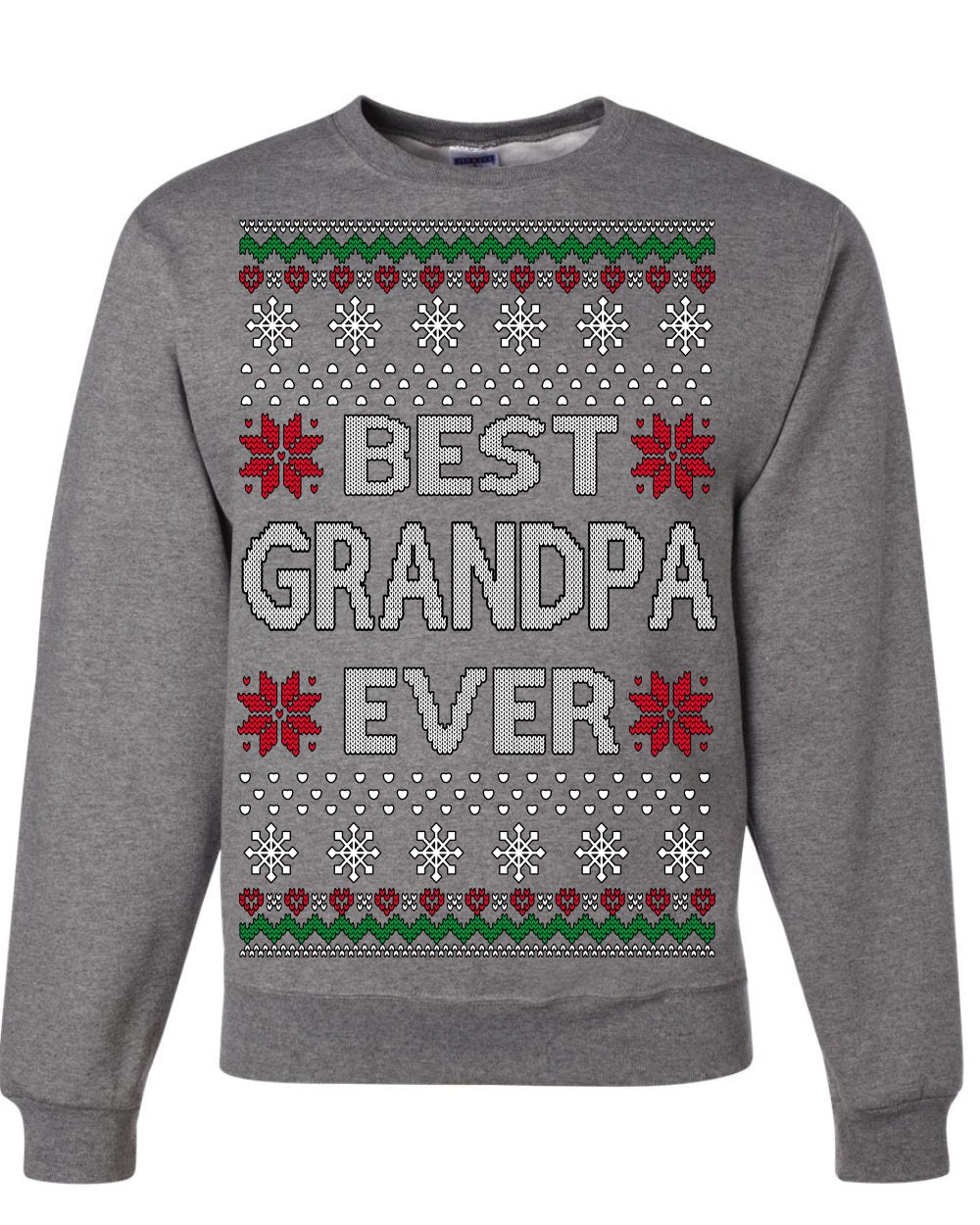 Best Grandpa Ever Classic Winter Holidays Ugly Christmas Sweater Crewneck Sweatshirt