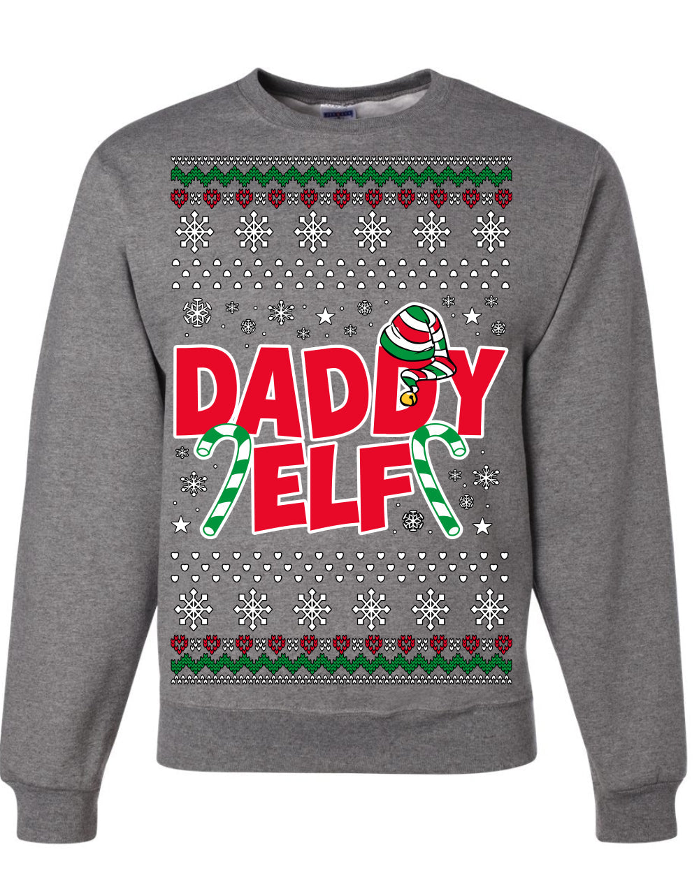 Daddy Elf Cute Holiday Winter Ugly Christmas Sweater Crewneck Sweatshirt