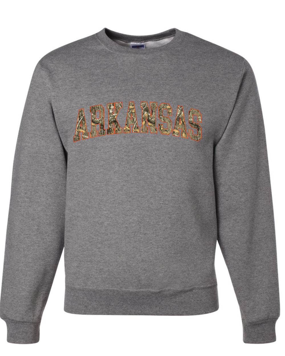 Arkansas  Camo Fill Orange Outline Sweater, Unisex Crewneck Sweatshirts