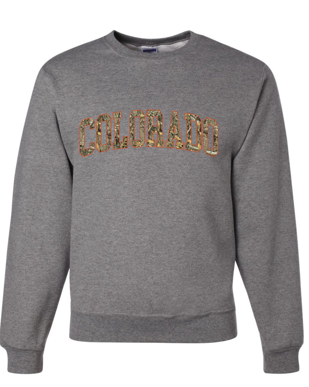 Colorado  Camo Fill Orange Outline Sweater, Unisex Crewneck Sweatshirts
