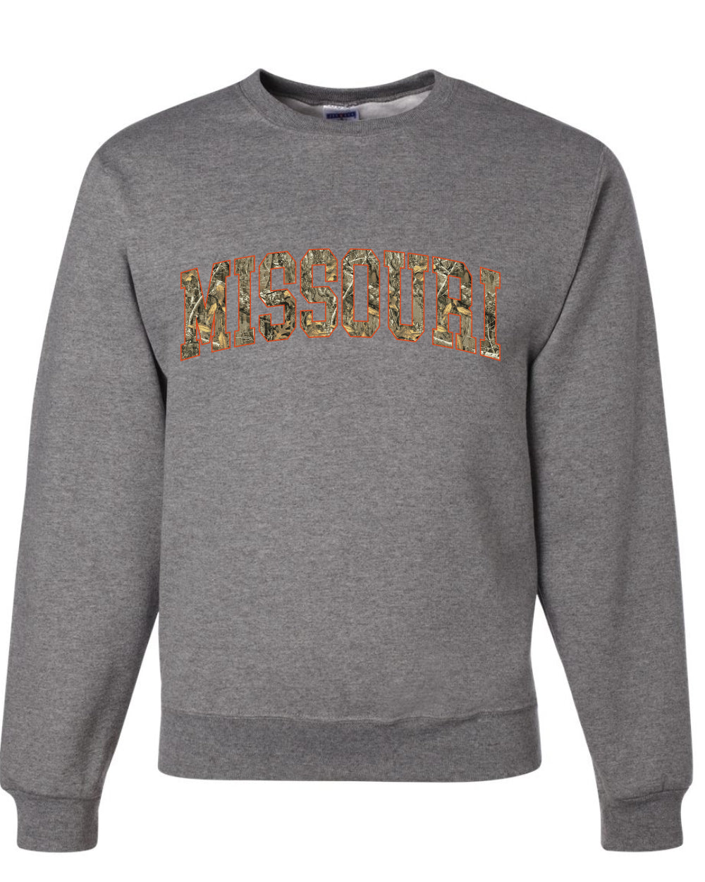 Missouri Camo Fill Orange Outline Sweater, Unisex Crewneck Sweatshirts