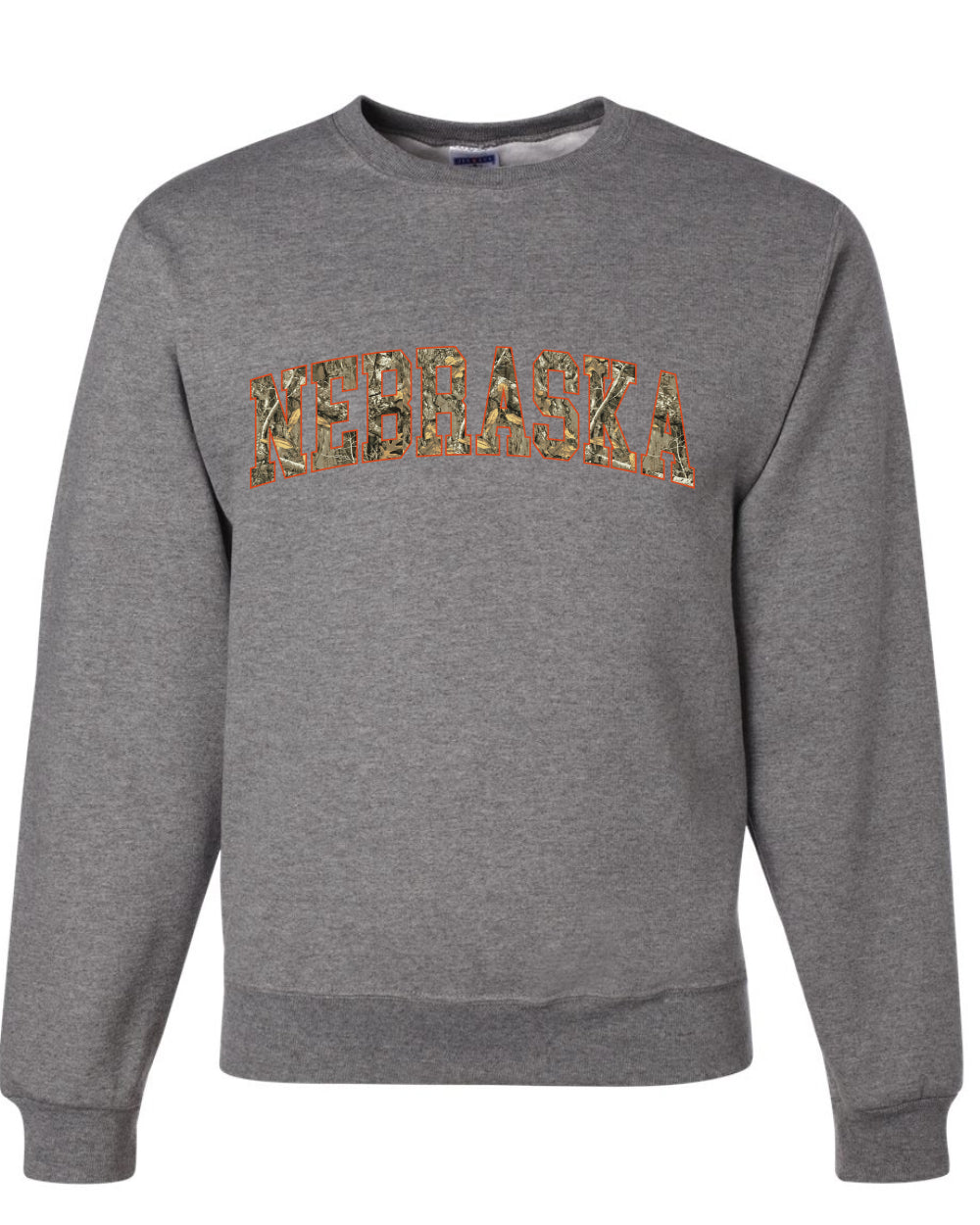 Nebraska  Camo Fill Orange Outline Sweater, Unisex Crewneck Sweatshirts