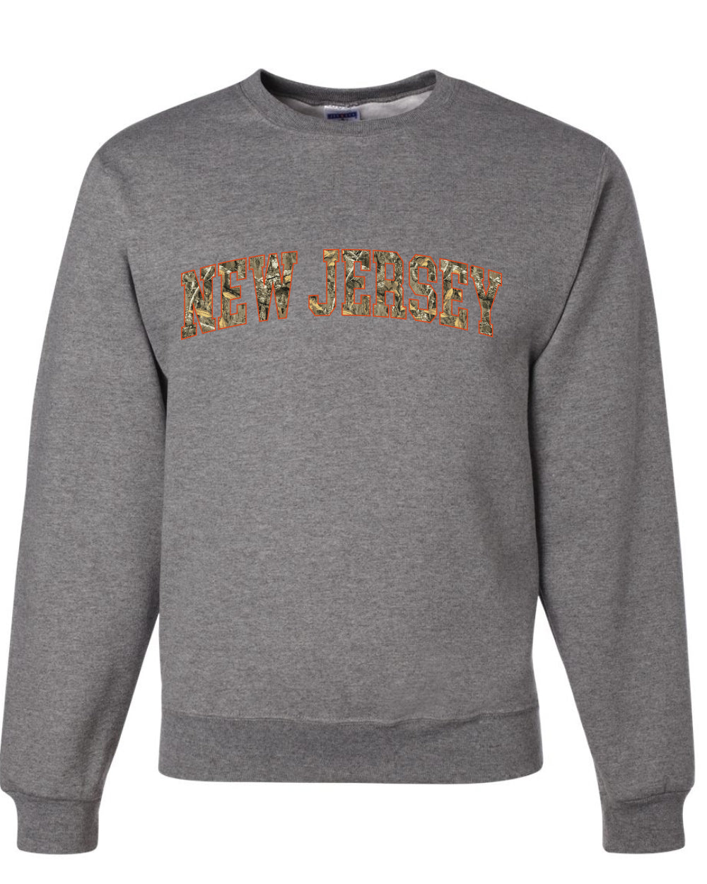 New Jersey  Camo Fill Orange Outline Sweater, Unisex Crewneck Sweatshirts
