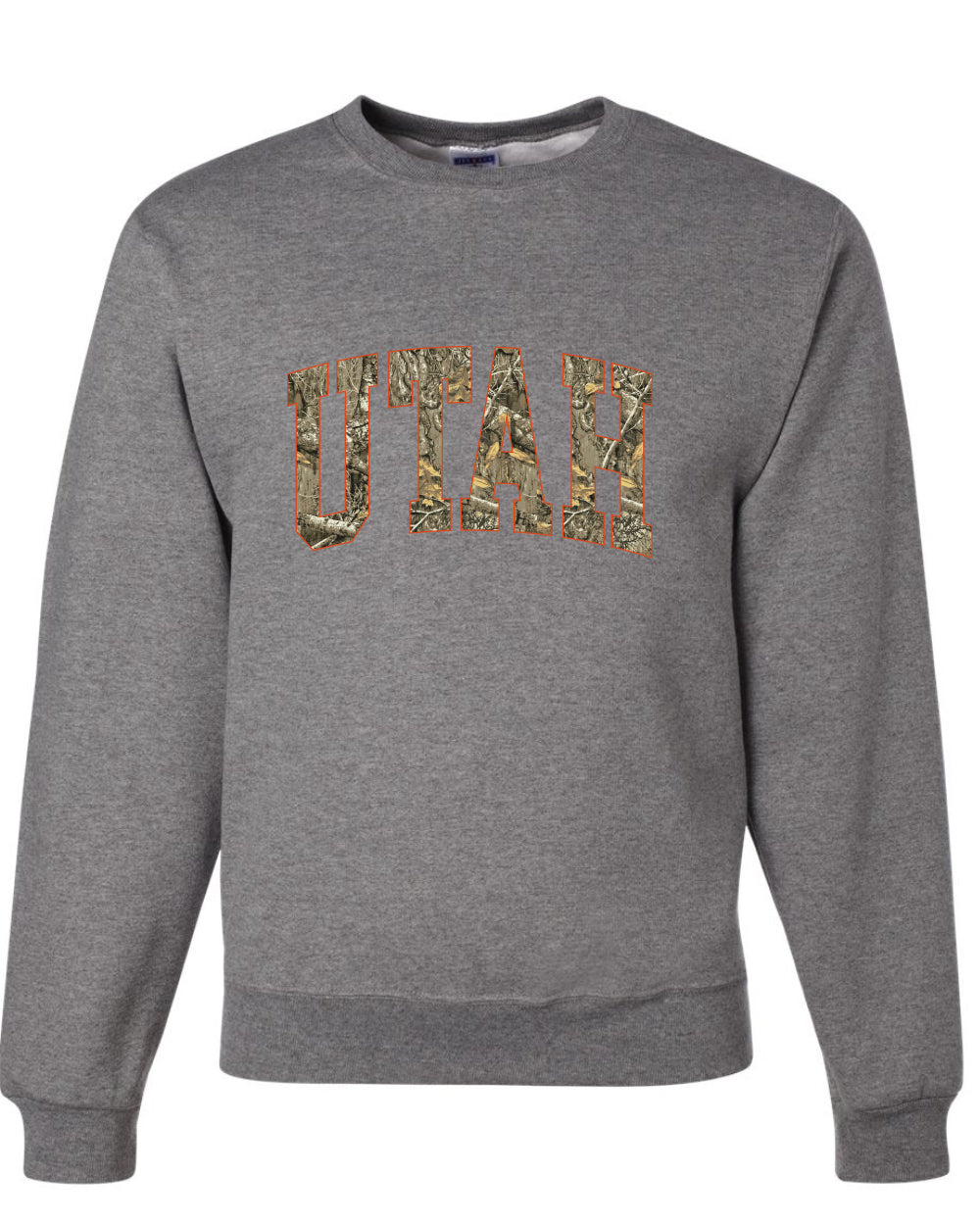 Utah  Camo Fill Orange Outline Sweater, Unisex Crewneck Sweatshirts