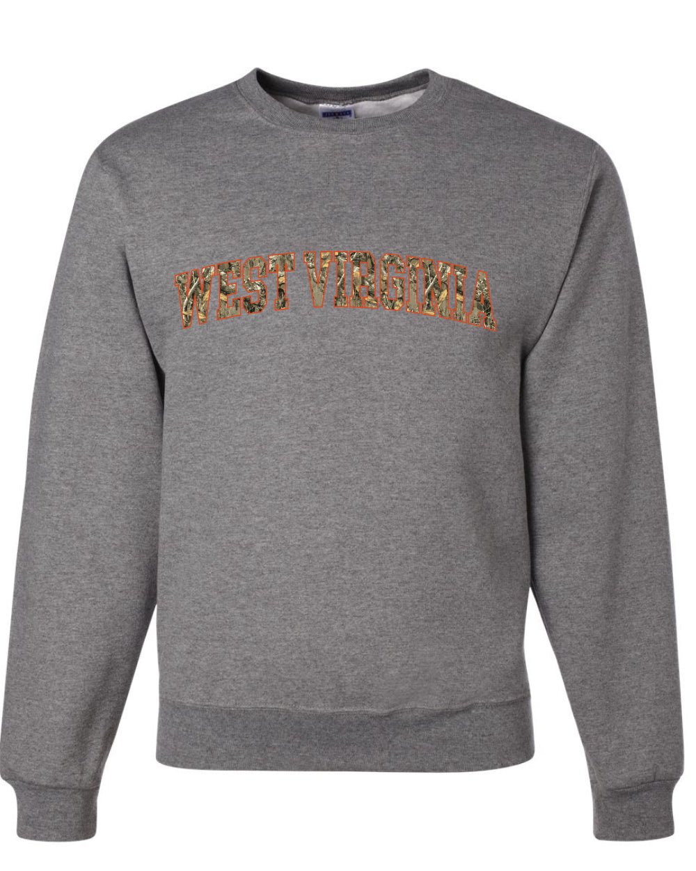 West Virginia  Camo Fill Orange Outline Sweater, Unisex Crewneck Sweatshirts
