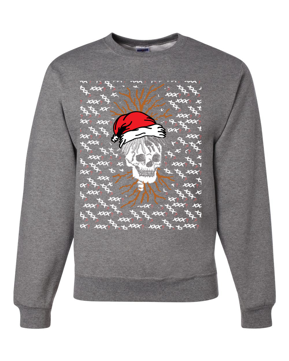 RIP XXXTentacion Santa Skull Xmas Bad Vibes XXX ? Ugly Christmas Sweater Unisex Crewneck Sweatshirt