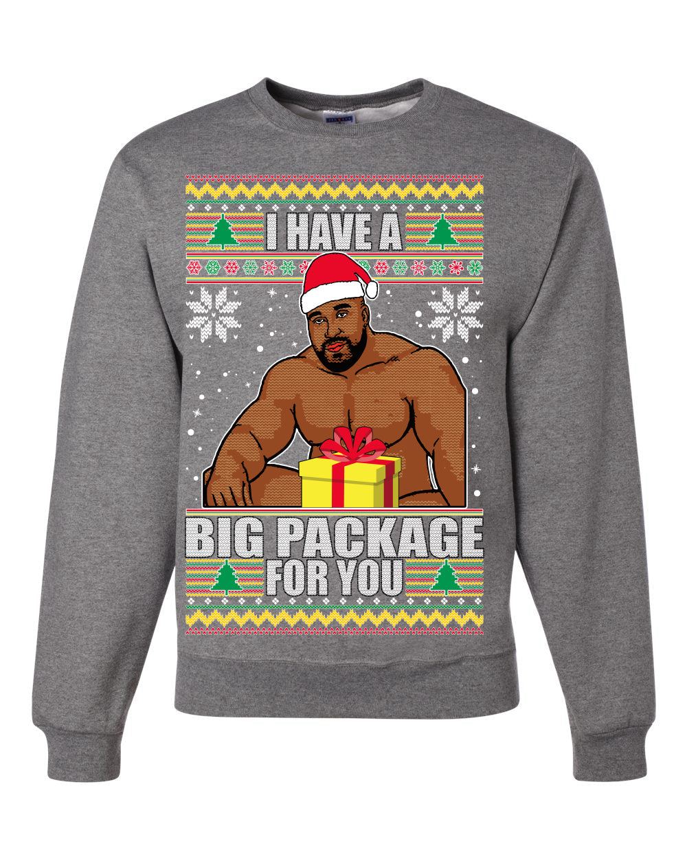 I Have A Big Package Meme Barry Wood Ugly Christmas Sweater Unisex Crewneck Graphic Sweatshirt