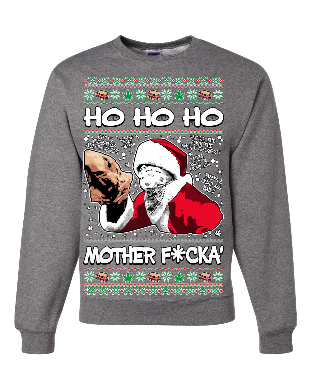Friday Hood Santa Ugly Christmas Sweater Unisex Crewneck Sweatshirt