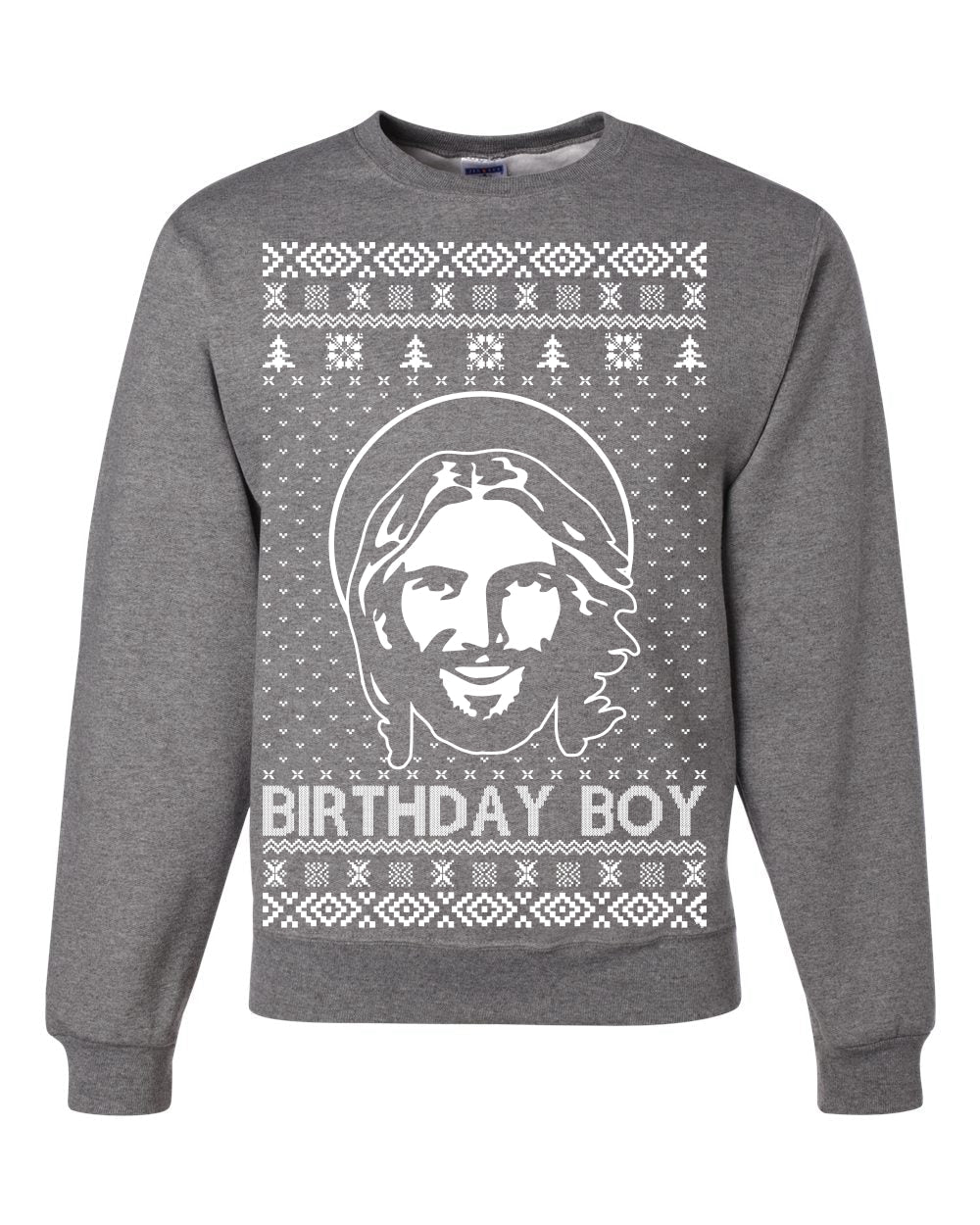 Birthday Boy Jesus Christ Ugly Christmas Sweater Unisex Crewneck Sweatshirt