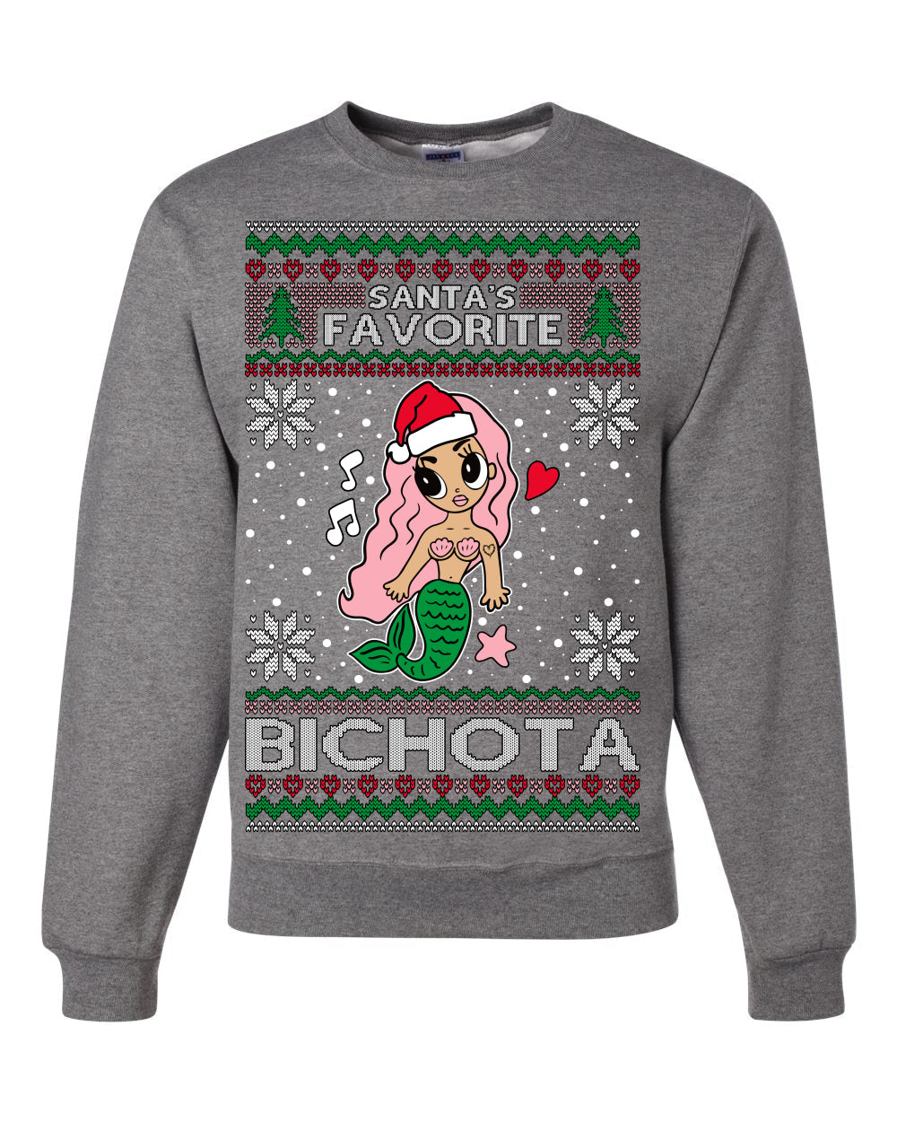 Christmas Karol G Santa's Favorite Bichota Ugly Christmas Sweater Unisex Crewneck Sweatshirt