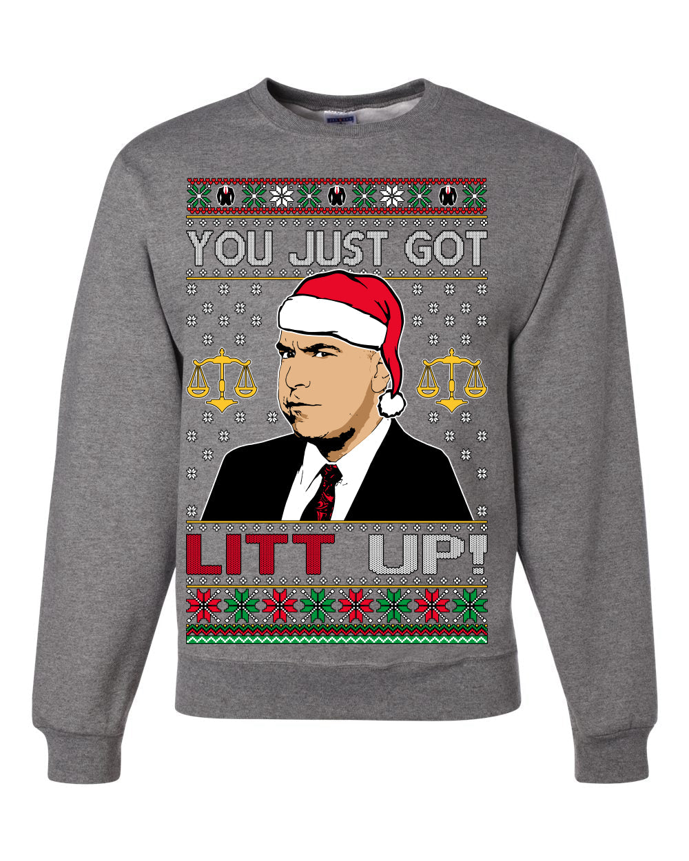 Just Got Litt Up Louis Tv Show Parody Ugly Christmas Sweater Unisex Crewneck Sweatshirt