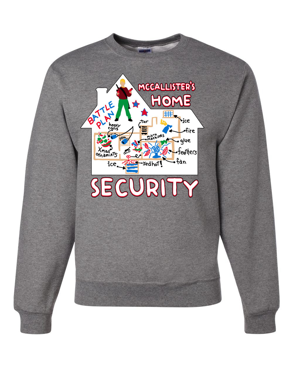McCallister's Home Security Battle Plans Alone Christmas Unisex Crewneck Sweatshirt