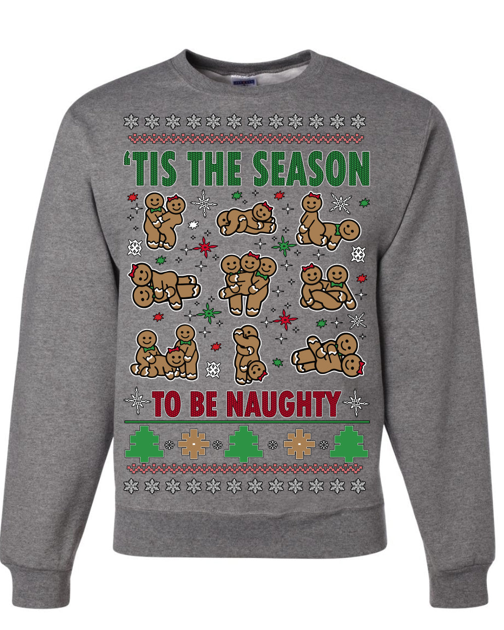 Tis' The Season To Be Naughty Unisex Ugly Crewneck Sweatshirt Crewneck Sweatshirt