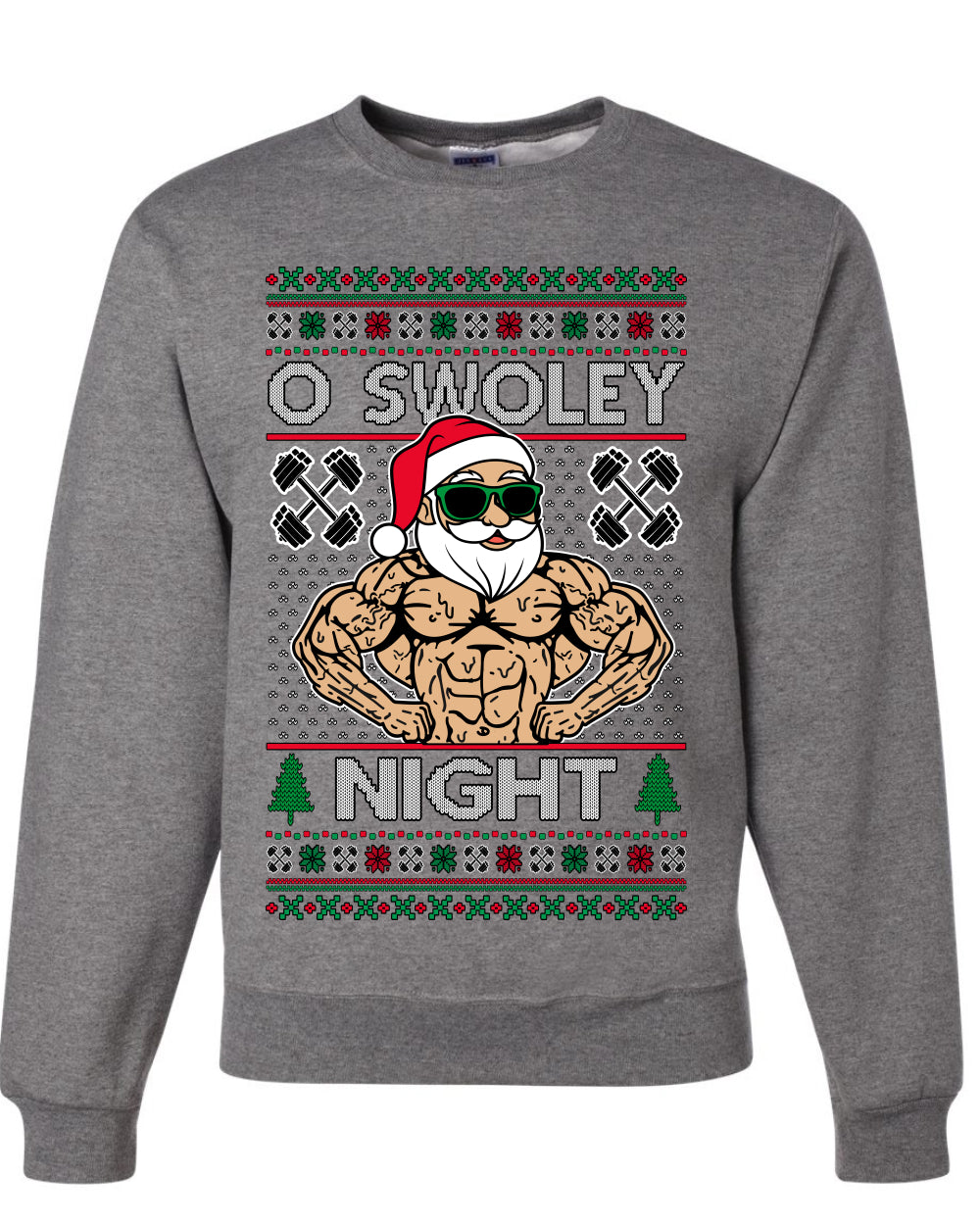 O Swoley Night, Exercise and Fitness Enthusiast, Ugly Christmas Unisex Sweater, Crewneck Sweatshirts
