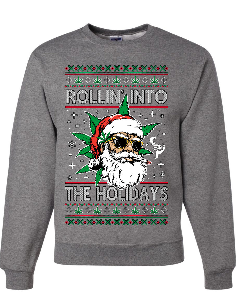 Rollin' Into The Holidays Christmas Sweater, Ugly Christmas Unisex Sweater, Crewneck Sweatshirts