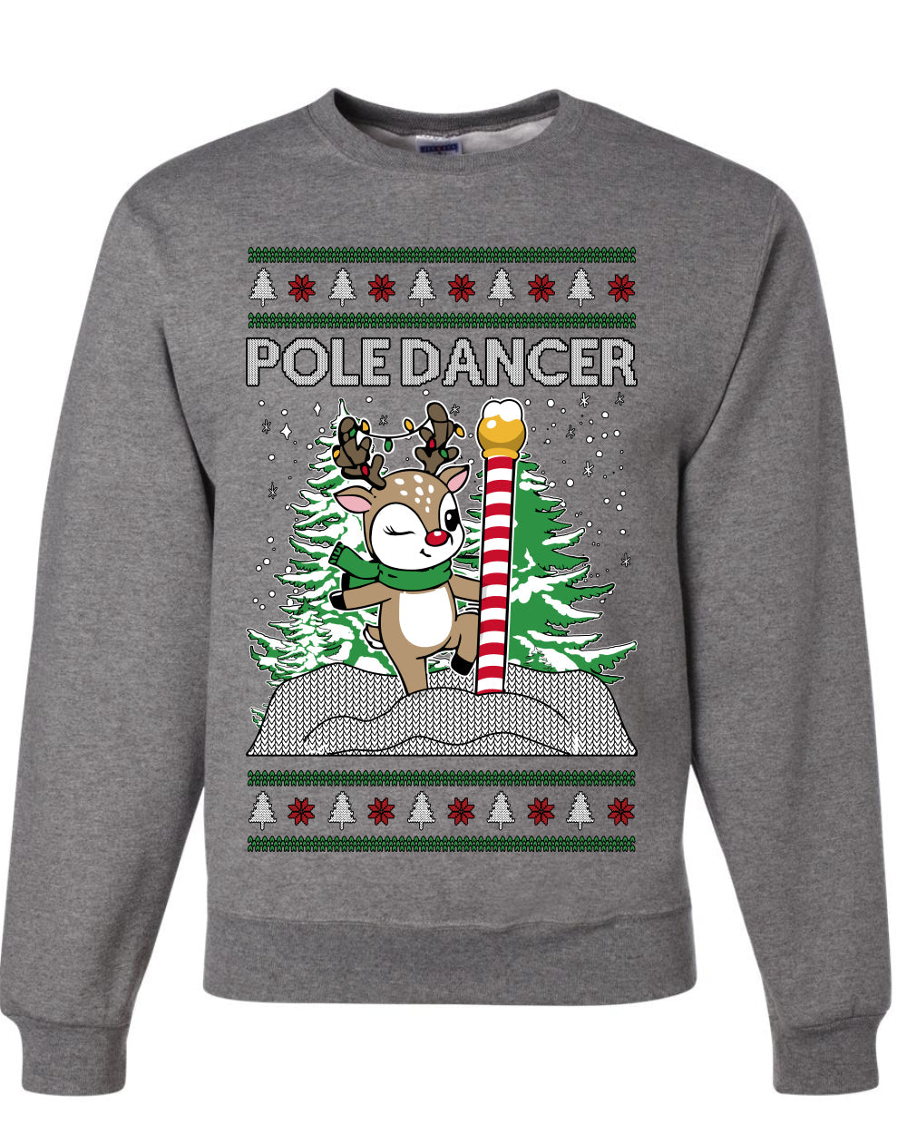 Pole Dancer, Unisex Ugly Christmas Sweater Crewneck Sweatshirts