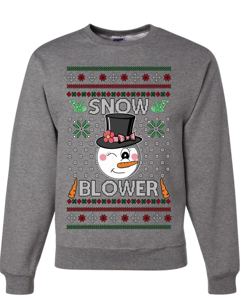 Snow Blower, Funny Unisex Ugly Christmas Crewneck Sweatshirts