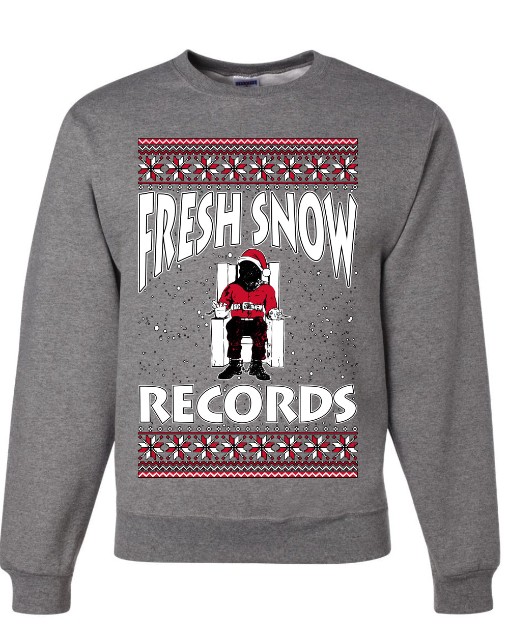 Fresh Snow Records Hip Hop Parody, Unisex Ugly Christmas Sweater, Crewneck Sweatshirts
