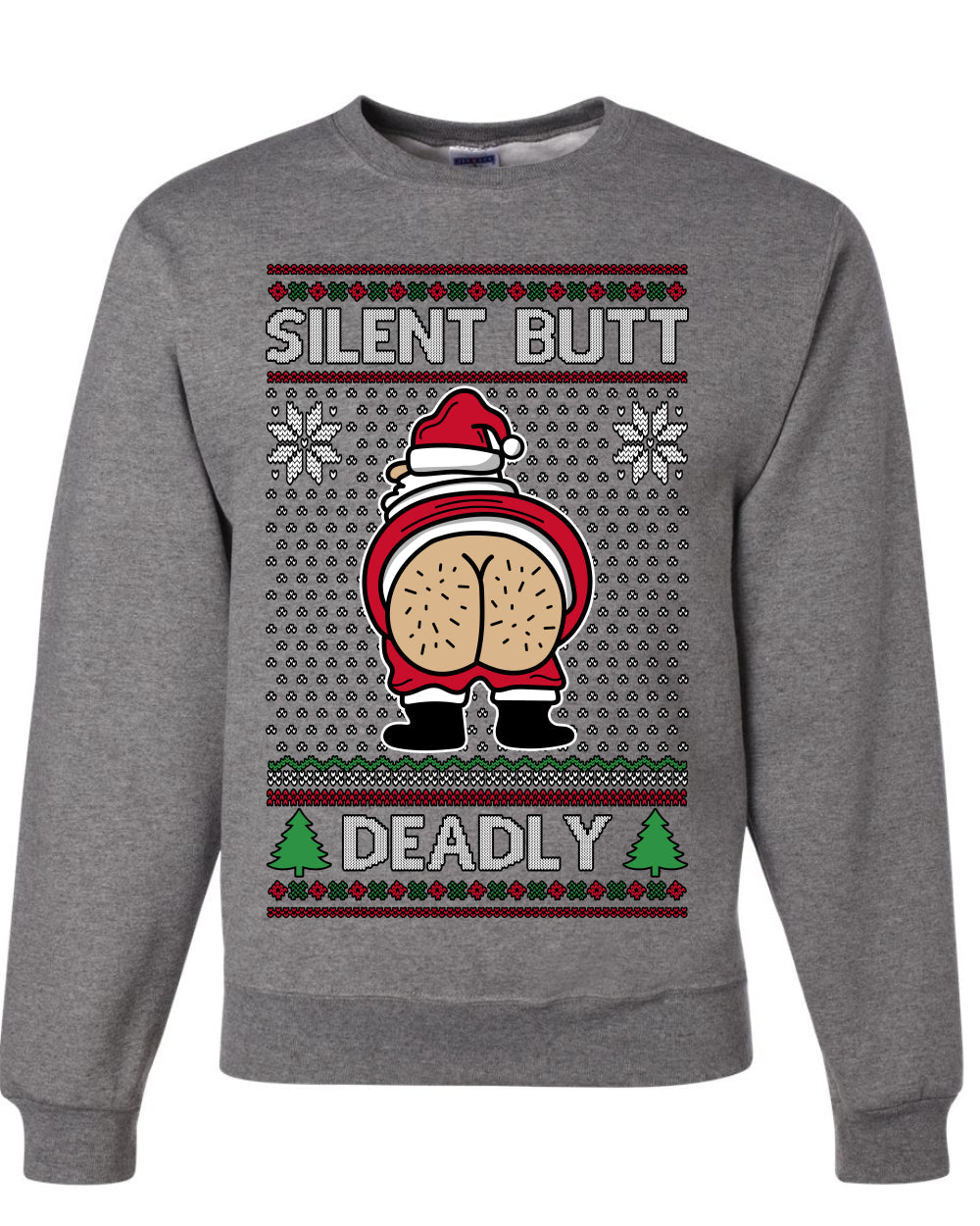 Silent Butt Deadly Farting Santa, Unisex Ugly Christmas Sweater, Crewneck Sweatshirts