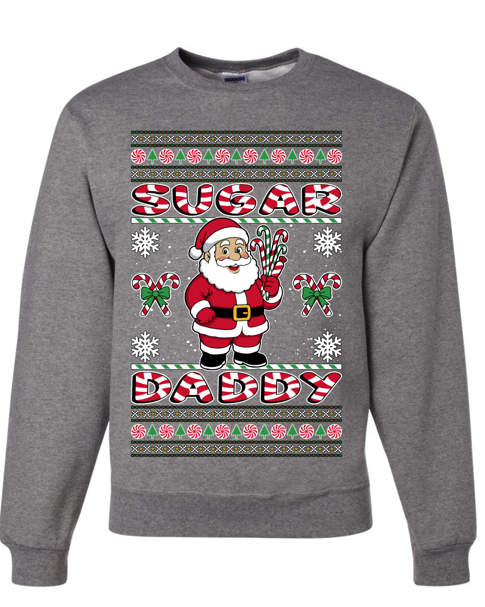 Sugar Daddy Santa, Unisex Ugly Christmas Sweater Crewneck Sweatshirts