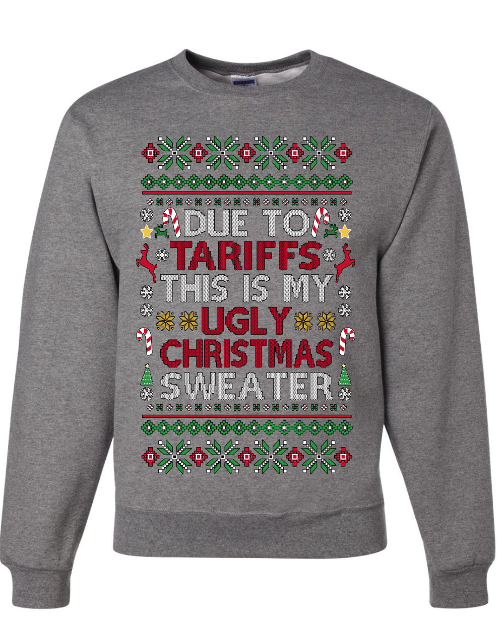 Due To Tariffs This Is My Ugly Christmas Sweater, Unisex Crewneck Sweatshirts