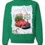 Winter Merry Christmas Trees Festive Red Truck Merry Christmas Unisex Crewneck Graphic Sweatshirt