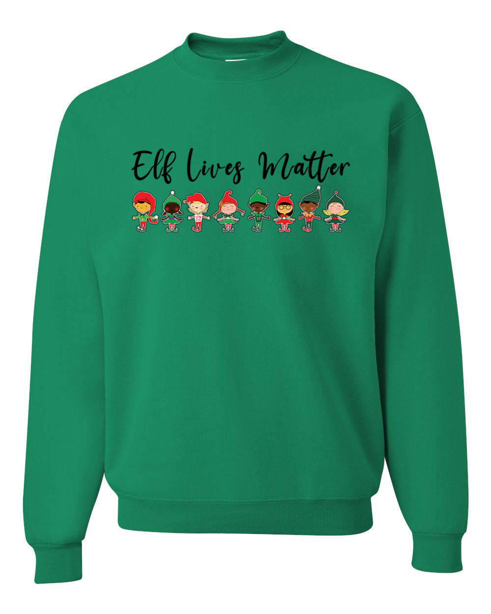 Elf Lives Matter Cute Elves Merry Christmas Unisex Crewneck Graphic Sweatshirt
