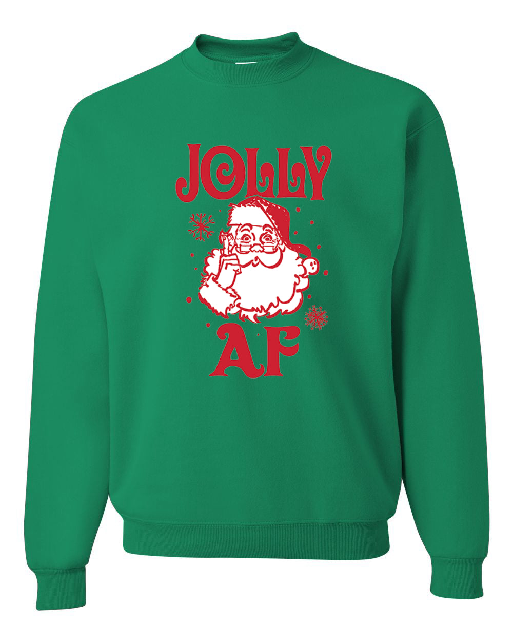 Santa Jolly AF Merry Christmas Unisex Crewneck Graphic Sweatshirt
