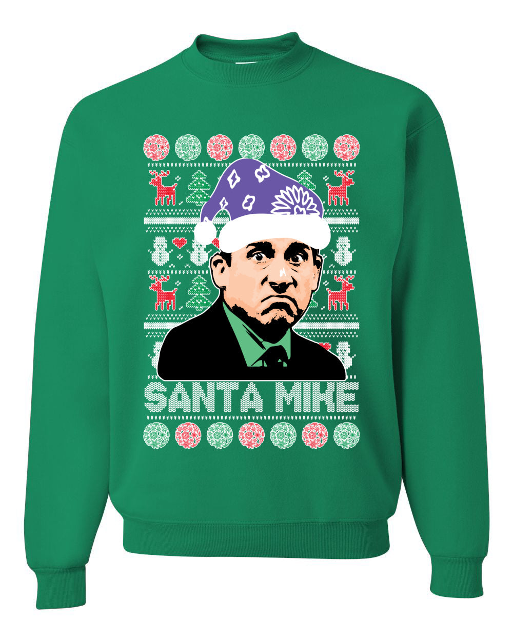 Santa Mike Michael Scott The Office Merry Ugly Christmas Sweater Unisex Crewneck Graphic Sweatshirt