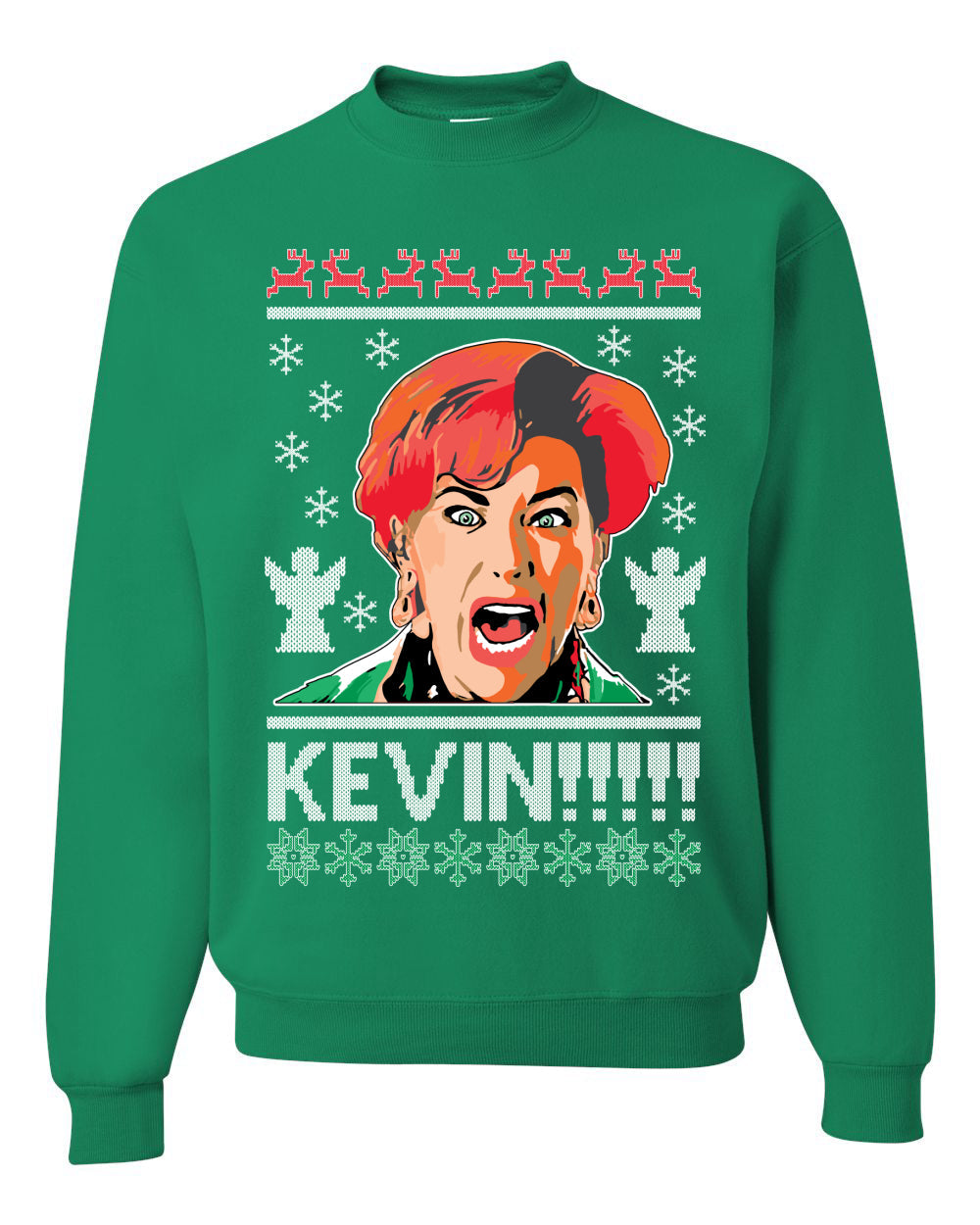 Kevin's Mom Screaming Kevin!  Ugly Christmas Sweater Unisex Crewneck Sweatshirt