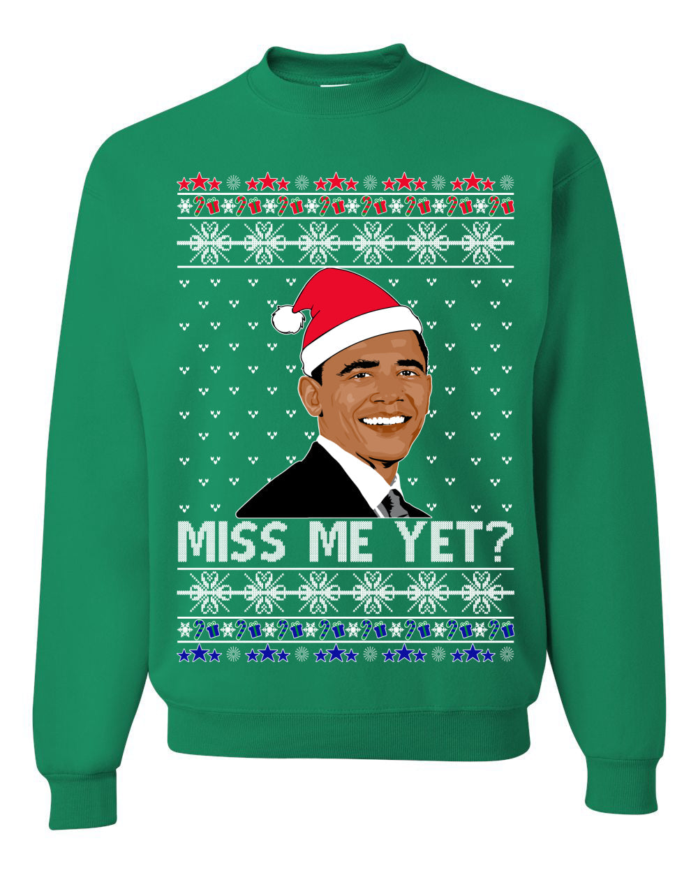 Miss Me Yet Obama Ugly Christmas Sweater Unisex Crewneck Sweatshirt