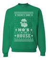 Theres Some Hos in The House Santa Merry Ugly Christmas Sweater Unisex Crewneck Graphic Sweatshirt