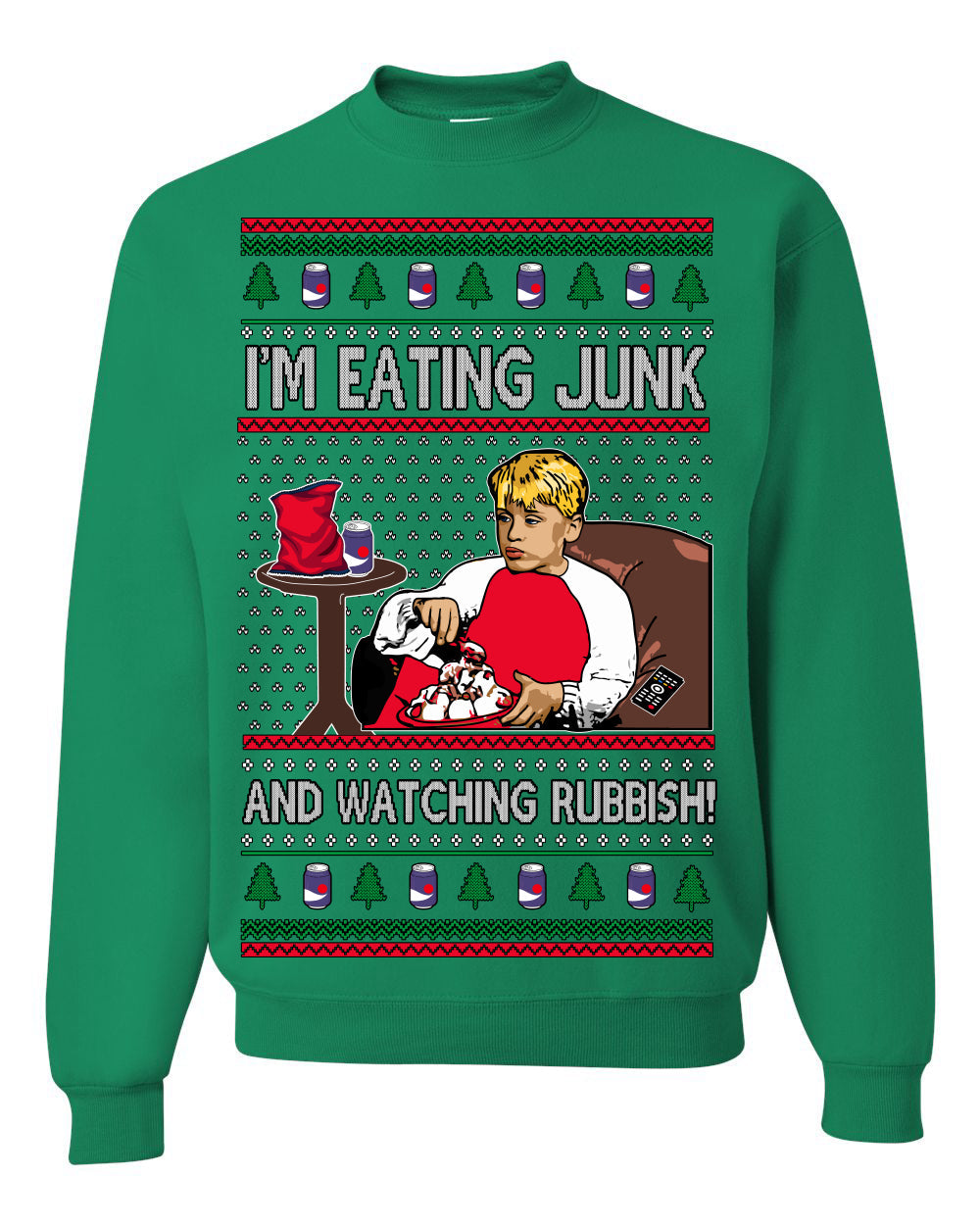 I'm Eating Junk and Watching Rubbish 90s Movie Ice Cream Ugly Christmas Sweater