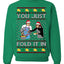 You Just Fold It In Funny Enchilada Moira David TV Sitcom Ugly Christmas Sweater Crewneck Sweatshirt