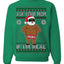 Ask Your Mom If I'm Real Funny Black Santa Claus Censored Ugly Christmas Sweater Crewneck Sweatshirt