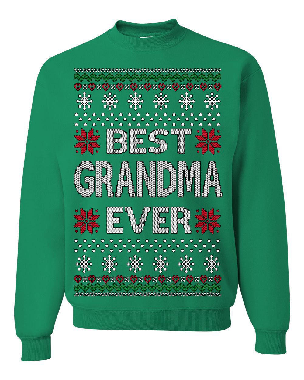 Best Grandma Ever Classic Winter Holidays Ugly Christmas Sweater Crewneck Sweatshirt