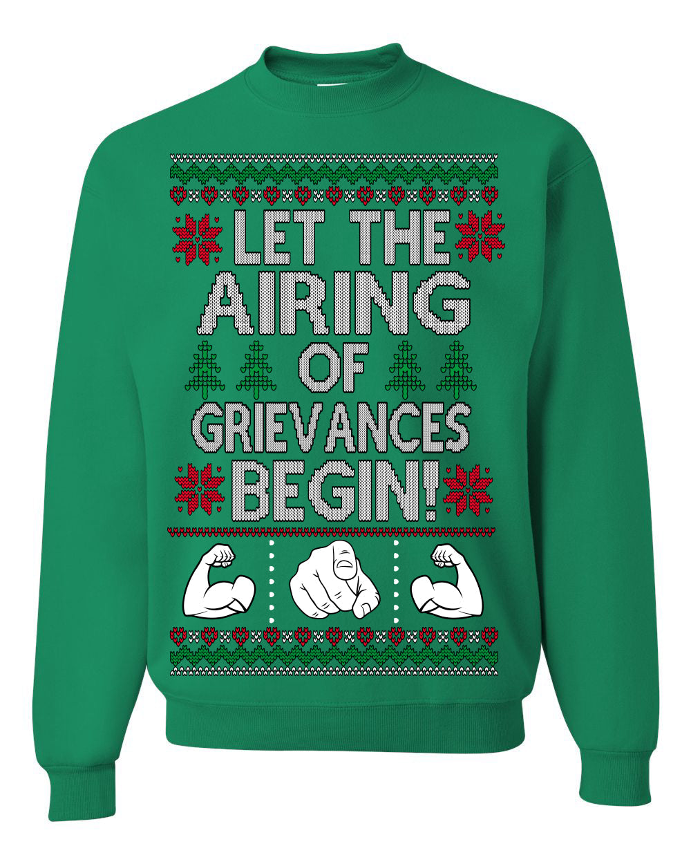 Let The Airing Of Grievances Begin Funny Tv Sitcom Festivus Ugly Christmas Sweater Crewneck Sweatshirt