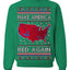 Make America Red Again USA Map Trump 2024 Ugly Christmas Sweater Crewneck Sweatshirt