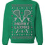 Merry Laxmas Funny Lacrosse Sports LAX Teen Sports Pun Ugly Christmas Sweater Crewneck Sweatshirt