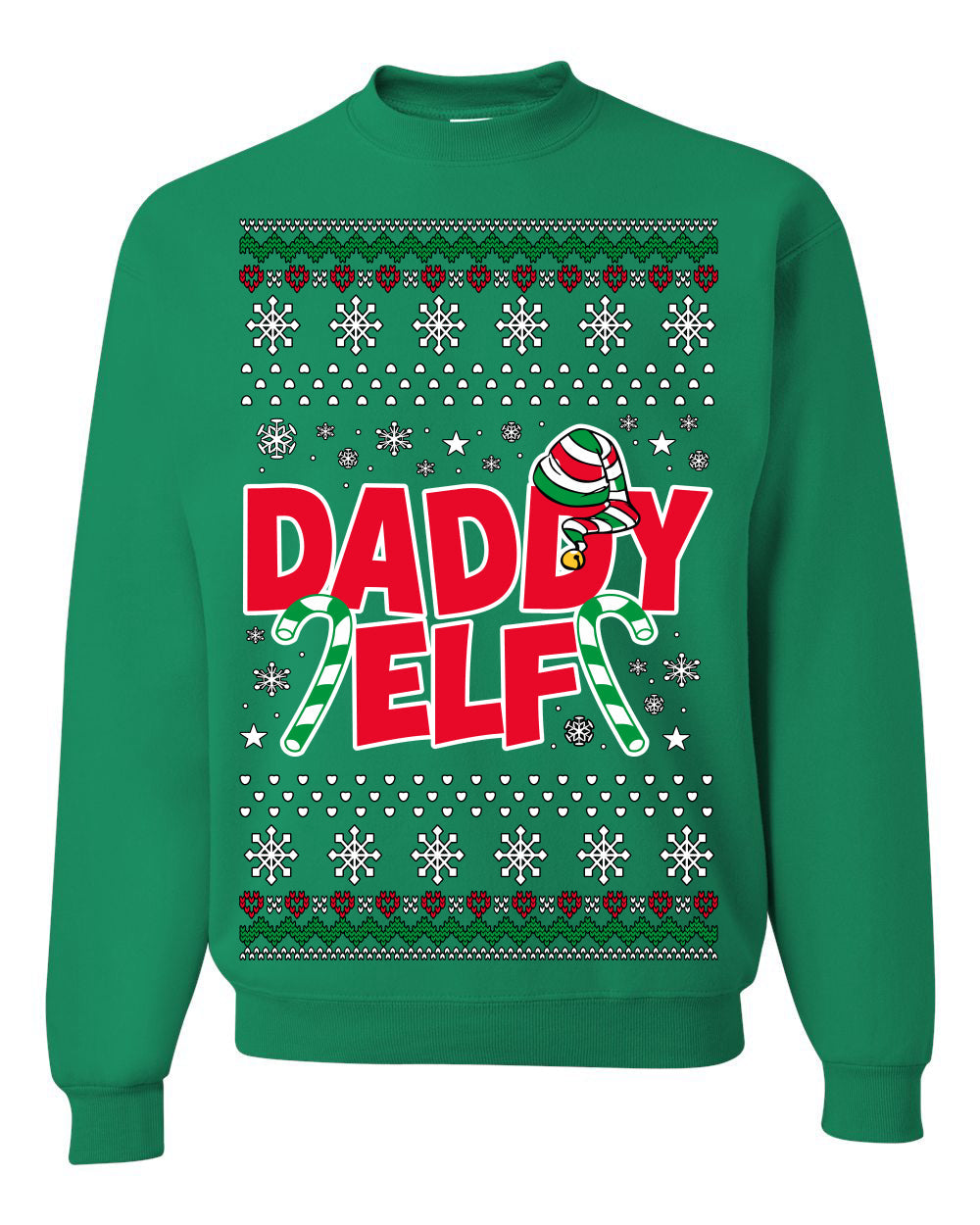 Daddy Elf Cute Holiday Winter Ugly Christmas Sweater Crewneck Sweatshirt