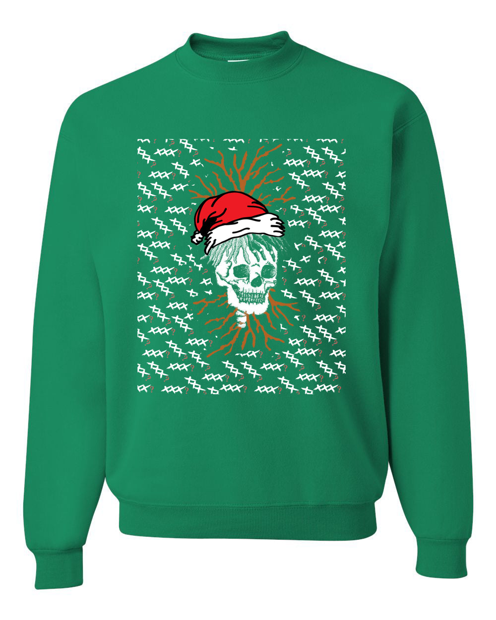 RIP XXXTentacion Santa Skull Xmas Bad Vibes XXX ? Ugly Christmas Sweater Unisex Crewneck Sweatshirt